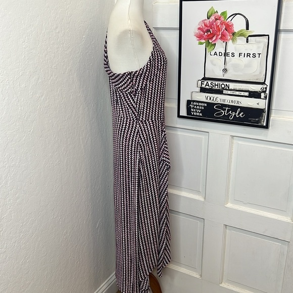 REISS Nia Geometric Print One Shoulder Midi Dress Size 8US - Picture 4 of 10